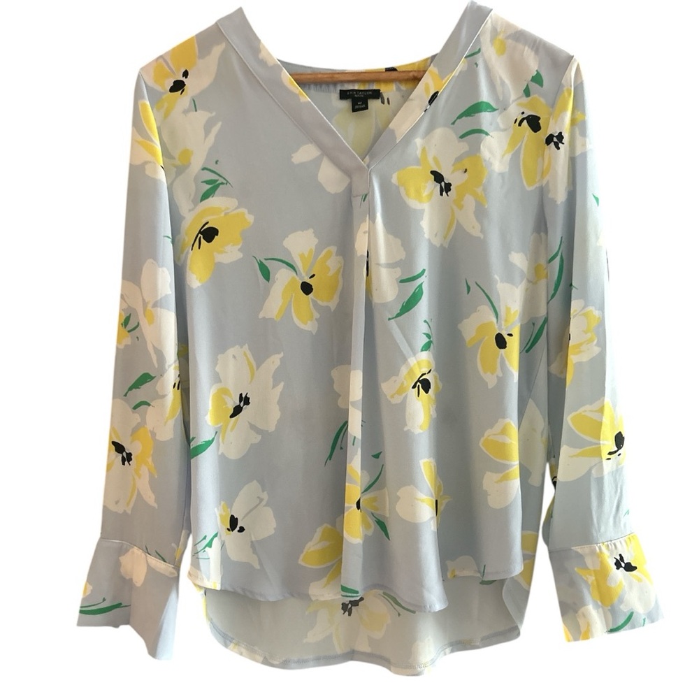 Ann Taylor Floral Blouse - Yellow and White